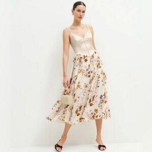 Reformation Everleigh Satin Floral Dress